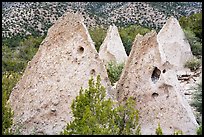 Pyramids of tuff. Kasha-Katuwe Tent Rocks National Monument, New Mexico, USA ( color)