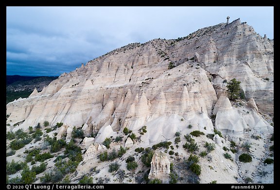 Aerial View of cliff with tent rocks. Kasha-Katuwe Tent Rocks National Monument, New Mexico, USA