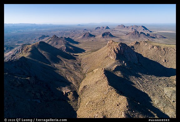 Aerial view of Dona Ana Mountains. Organ Mountains Desert Peaks National Monument, New Mexico, USA