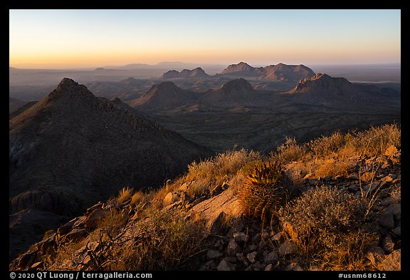 Dona Ana Mountains from Dona Ana Peak. Organ Mountains Desert Peaks National Monument, New Mexico, USA