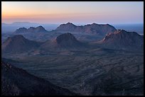 Cluster of peaks from the summit of Dona Ana Park. Organ Mountains Desert Peaks National Monument, New Mexico, USA ( color)