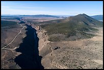 Aerial view of Rio Grande Gorge and Cerro Chiflo. Rio Grande Del Norte National Monument, New Mexico, USA ( color)