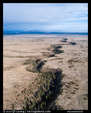 Aerial view of Rio San Antonio. Rio Grande Del Norte National Monument, New Mexico, USA