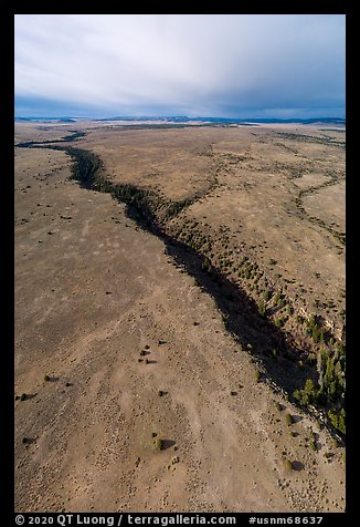 Aerial view of San Antonio Rio Widerness Study Area. Rio Grande Del Norte National Monument, New Mexico, USA