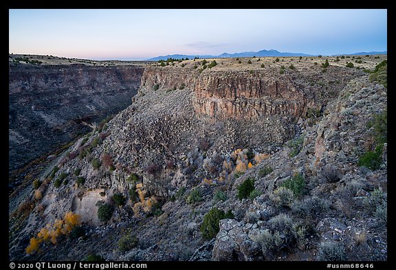 Gorge of Rio Pueblo de Taos from Taos Valley Overlook. Rio Grande Del Norte National Monument, New Mexico, USA