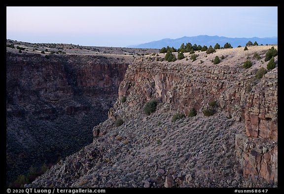 Rio Pueblo de Taos gorge from Taos Valley Overlook. Rio Grande Del Norte National Monument, New Mexico, USA (color)