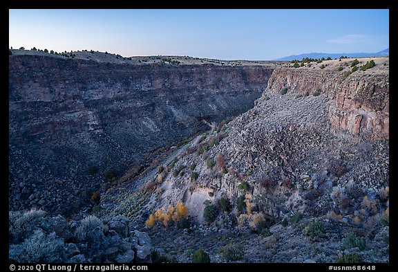 Rio Pueblo de Taos gorge in autumn. Rio Grande Del Norte National Monument, New Mexico, USA (color)