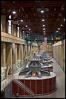 Generators in the power plant. Hoover Dam, Nevada and Arizona (color)