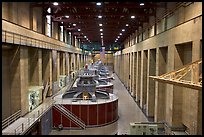 Generator gallery on the Nevada side. Hoover Dam, Nevada and Arizona (color)