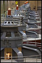 Electrical generators in power plant. Hoover Dam, Nevada and Arizona ( color)