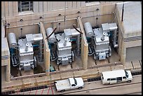 Transformers on  ramp outside the power plant. Hoover Dam, Nevada and Arizona (color)