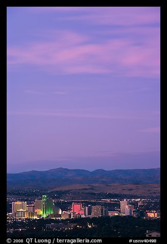 Skyline at sunset. Reno, Nevada, USA (color)