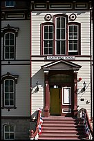 Fourth ward school entrance. Virginia City, Nevada, USA (color)