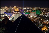 Luxor pyramid and Las Vegas skyline at night. Las Vegas, Nevada, USA ( color)
