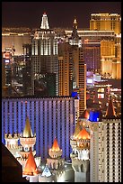 Las Vegas hotels seen from above at night. Las Vegas, Nevada, USA ( color)