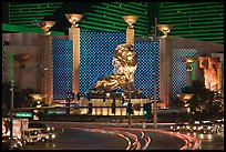 MGM lion and two women images. Las Vegas, Nevada, USA (color)