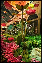 Giant watering cans in indoor garden, Bellagio Hotel. Las Vegas, Nevada, USA (color)