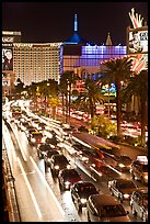Las Vegas Strip traffic by night. Las Vegas, Nevada, USA ( color)