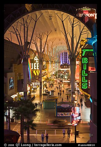 Fremont street canopy, downtown. Las Vegas, Nevada, USA (color)