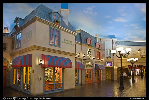 Picture/Photo: Stores in French style inside Paris hotel. Las Vegas,  Nevada, USA