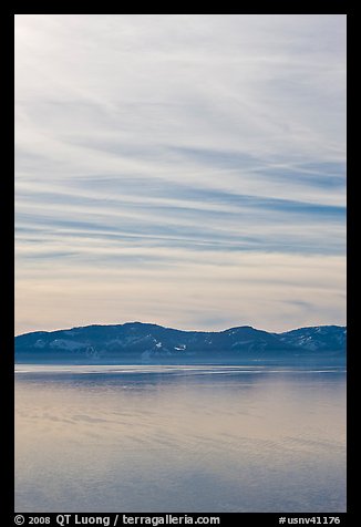 Blue mountains and clouds, winter, Lake Tahoe, Nevada. USA