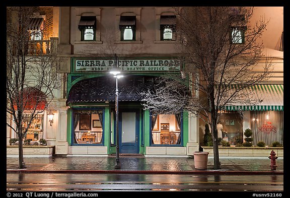 Historic Sierra Pacific railroad office in downtown. Reno, Nevada, USA (color)