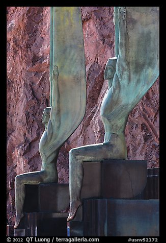 Close-up of Winged Figures of the Republic statues. Hoover Dam, Nevada and Arizona