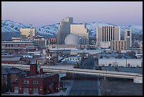 Winter dawn over downtown buildings. Reno, Nevada, USA ( color)