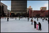 Skaters on holiday ice rink. Reno, Nevada, USA ( color)