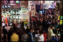 Holiday crowds in carnival game area. Reno, Nevada, USA (color)
