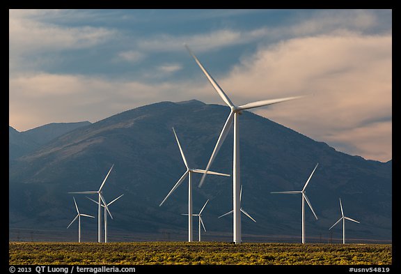 Electricity-generating windmills. Nevada, USA (color)
