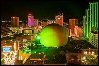 Skyline with Silver Legacy dome at night. Reno, Nevada, USA ( color)