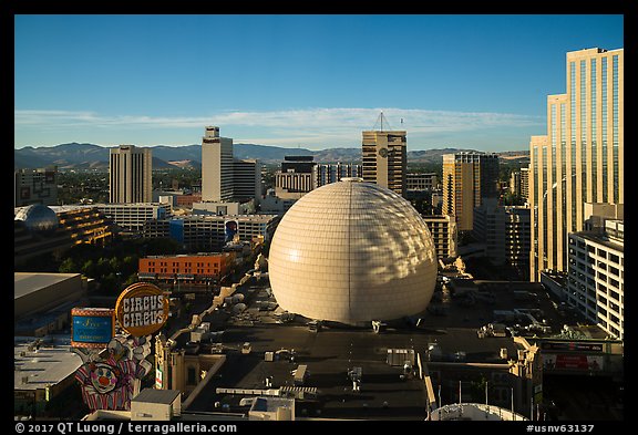 Skyline with Silver Legacy dome. Reno, Nevada, USA