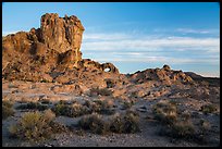 Distant natural arch. Basin And Range National Monument, Nevada, USA ( color)