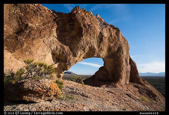 Natural arch through volcanic rock. Basin And Range National Monument, Nevada, USA (color)