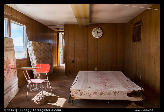 Inside abandonned trailer. Basin And Range National Monument, Nevada, USA