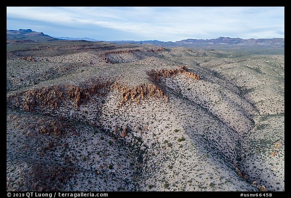 Aerial view of White River Narrows Archeological District. Basin And Range National Monument, Nevada, USA