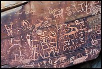 Close up of petroglyphs, Newspaper Rock. Gold Butte National Monument, Nevada, USA ( color)