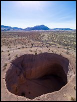 Aerial view of Devils Throat sink hole. Gold Butte National Monument, Nevada, USA ( color)