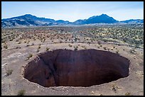 Aerial view of Devils Throat sinkhole. Gold Butte National Monument, Nevada, USA ( color)