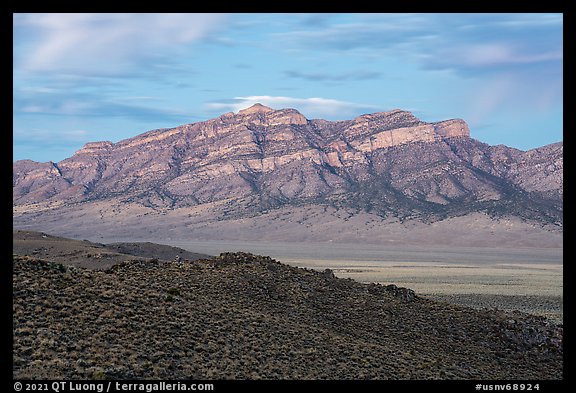 Meeker Peak at dawn. Basin And Range National Monument, Nevada, USA (color)