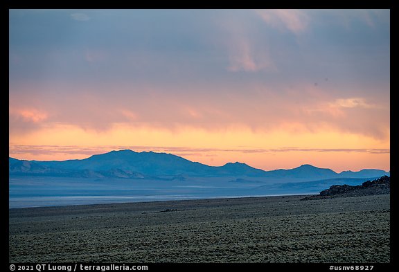 Grant Range at sunrise. Basin And Range National Monument, Nevada, USA