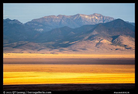 Worthington Peak from Garden Valley at sunrise. Basin And Range National Monument, Nevada, USA (color)