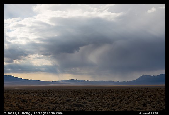 Storm clouds over Garden Valley. Basin And Range National Monument, Nevada, USA