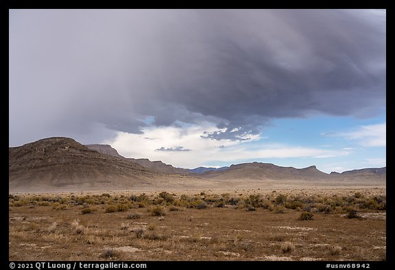 Clearing storm near Water Gap. Basin And Range National Monument, Nevada, USA