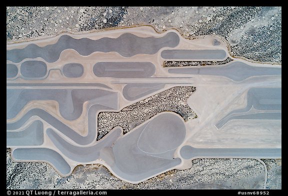Aerial view looking down part of Michael Heizer City. Basin And Range National Monument, Nevada, USA