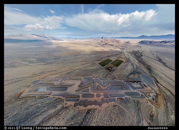 Aerial view of Michael Heizer's City. Basin And Range National Monument, Nevada, USA (color)