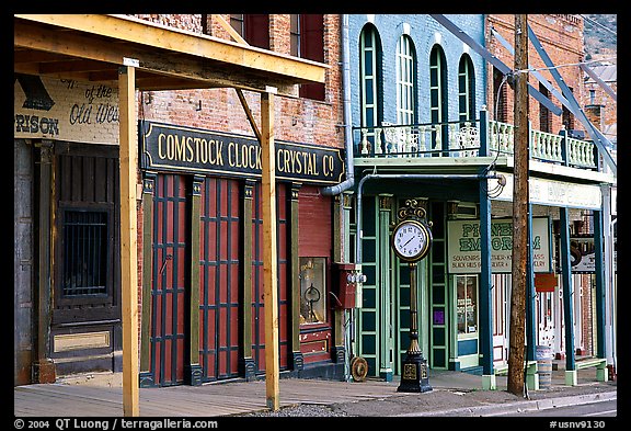 Old storefronts. Virginia City, Nevada, USA (color)