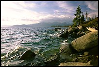 Rocky shore, Lake Tahoe, Nevada. USA