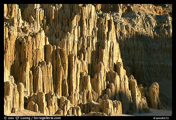 Cathedral-like spires, Cathedral Gorge State Park. Nevada, USA (color)